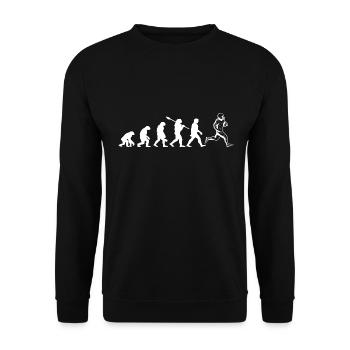 The evolution of Rugby - Unisex Sweatshirt - black - Front - Alina (178cm) & Michal (187cm)