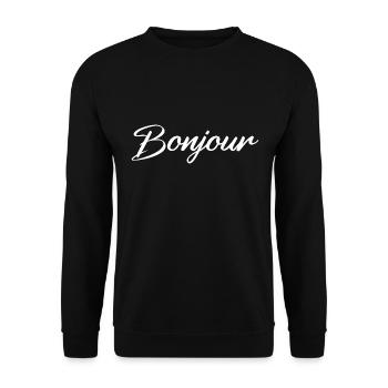 bonjour - Sweat-shirt Unisexe - noir - Devant - Alina (178cm) & Michal (187cm)