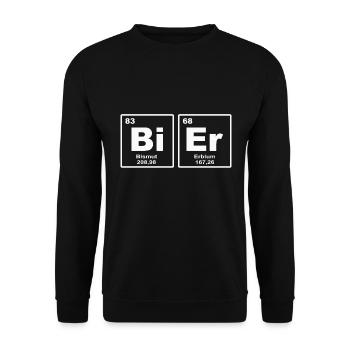 Bier Periodensystem T-Shirt I Bier - Unisex Pullover - Schwarz - Vorne - Alina (178cm) & Michal (187cm)
