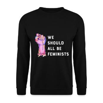 Wir sollten alle Feministinnen sein - Unisex Pullover - Schwarz - Vorne - Alina (178cm) & Michal (187cm)