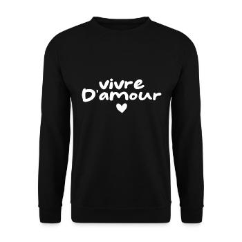 Vivre D'amour - Sweat-shirt Unisexe - noir - Devant - Alina (178cm) & Michal (187cm)