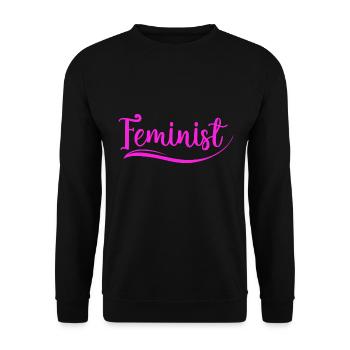 Feminist - Unisex Sweatshirt - black - Front - Alina (178cm) & Michal (187cm)