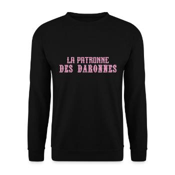 La Patronne Des Daronnes - Sweat-shirt Unisexe - noir - Devant - Alina (178cm) & Michal (187cm)