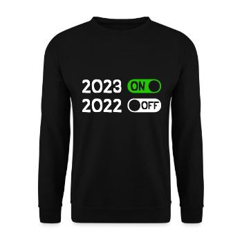 Frohes Neues Jahr 2023 Neues Jahr 2022 Aus 2023 am - Unisex Pullover - Schwarz - Vorne - Alina (178cm) & Michal (187cm)