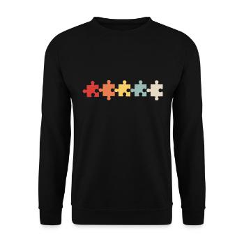 König des Puzzles - Unisex Pullover - Schwarz - Vorne - Alina (178cm) & Michal (187cm)