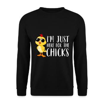 Je suis juste là pour les poussins mignon Pâques garçons enfants - Sweat-shirt Unisexe - noir - Devant - Alina (178cm) & Michal (187cm)
