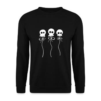 Three Skulls on String - Unisex Sweatshirt - black - Front - Alina (178cm) & Michal (187cm)