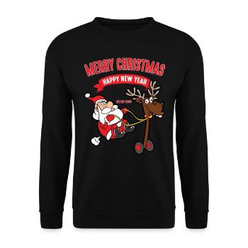 Thème noël père noël père noël - Sweat-shirt Unisexe - noir - Devant - Alina (178cm) & Michal (187cm)