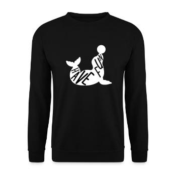 J’ai un phoque amusant - Sweat-shirt Unisexe - noir - Devant - Alina (178cm) & Michal (187cm)