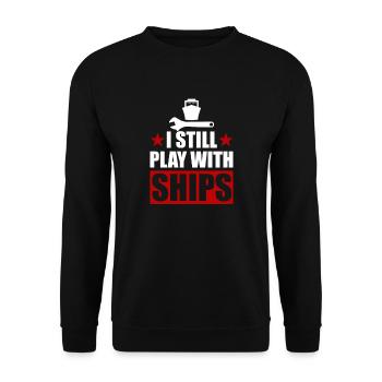 Funny Ship Mechanic Shirt & Gift Idea - Unisex Sweatshirt - black - Front - Alina (178cm) & Michal (187cm)