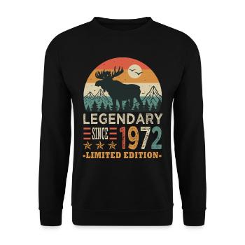 1972 legendary anniversary 52 years born in 1972 - Unisex Sweatshirt - black - Front - Alina (178cm) & Michal (187cm)