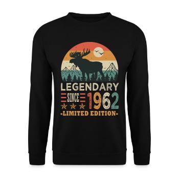 1962 legendary anniversary born in 1962 - Unisex Sweatshirt - black - Front - Alina (178cm) & Michal (187cm)