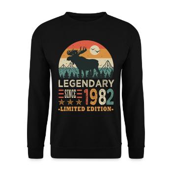 1982 legendäres Jubiläum geboren 1982 - Unisex Pullover - Schwarz - Vorne - Alina (178cm) & Michal (187cm)