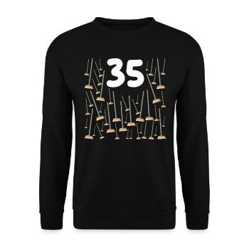 35 Balais Cadeau d'Anniversaire Humour Papa Maman - Sweat-shirt Unisexe - noir - Devant - Alina (178cm) & Michal (187cm)