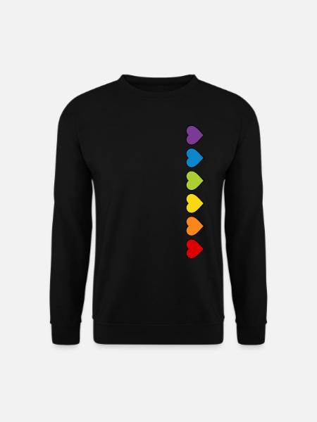 LGBT CSD LGBTQ+ HERZ REGENBOGEN HERZEN PRIDE MONTH - Unisex Pullover - Schwarz