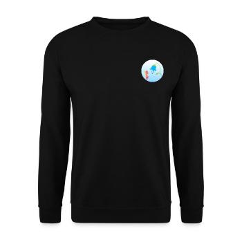 Schmetterling (Schutz vor dem Bösen Auge) - Unisex Pullover - Schwarz - Vorne - Alina (178cm) & Michal (187cm)