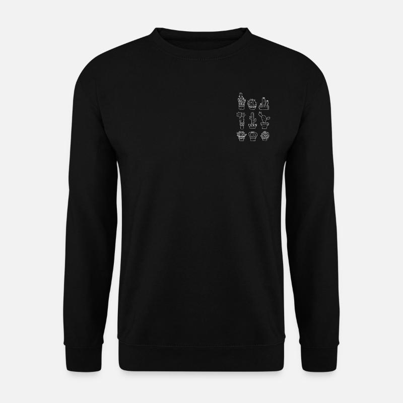 6 cactus blancs différents - Sweat-shirt Unisexe - noir