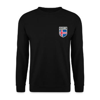 Iceland - National flag in the coat of arms - Unisex Sweatshirt - black - Front - Alina (178cm) & Michal (187cm)