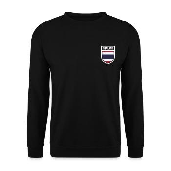 Thailand - Nationalfahne im Wappen - Unisex Pullover - Schwarz - Vorne - Alina (178cm) & Michal (187cm)