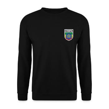 Ethiopia - National Flag in Coat of Arms, Ethiopia - Unisex Sweatshirt - black - Front - Alina (178cm) & Michal (187cm)