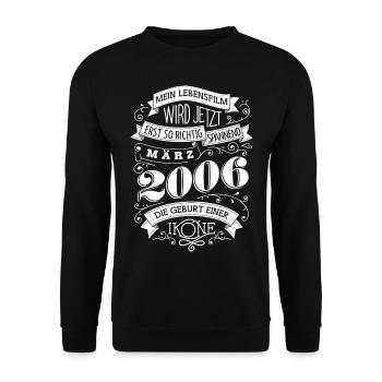 März 2006 Die Geburt einer Ikone - Unisex Pullover - Schwarz - Vorne - Alina (178cm) & Michal (187cm)