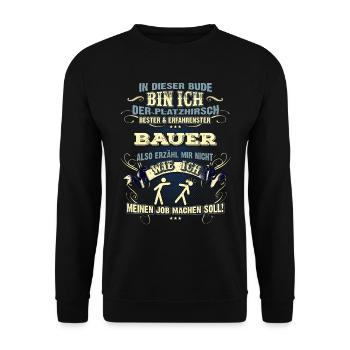 Edles Berufe-Shirt für Bauern, Landwirt, Farmer - Unisex Pullover - Schwarz - Vorne - Alina (178cm) & Michal (187cm)
