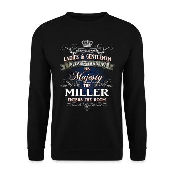Chemise de professions nobles pour le meunier - Sweat-shirt Unisexe - noir - Devant - Alina (178cm) & Michal (187cm)