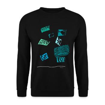 Design abstrait Télévision dans des boîtes à scintillement - Sweat-shirt Unisexe - noir - Devant - Alina (178cm) & Michal (187cm)