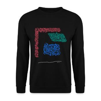 Abstract design The corner of the wall is protected - Unisex Sweatshirt - black - Front - Alina (178cm) & Michal (187cm)