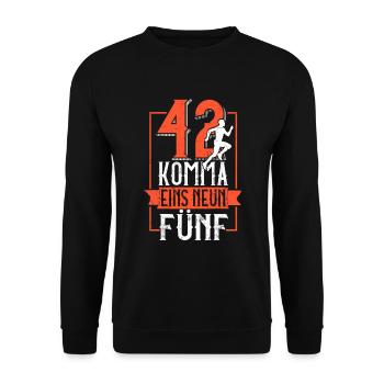 42 point un neuf cinq - course de marathon - Sweat-shirt Unisexe - noir - Devant - Alina (178cm) & Michal (187cm)