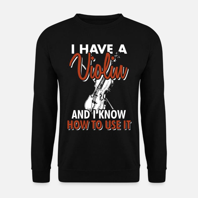 Violine Geige Musiker Instrument Geschenk - Unisex Pullover - Schwarz