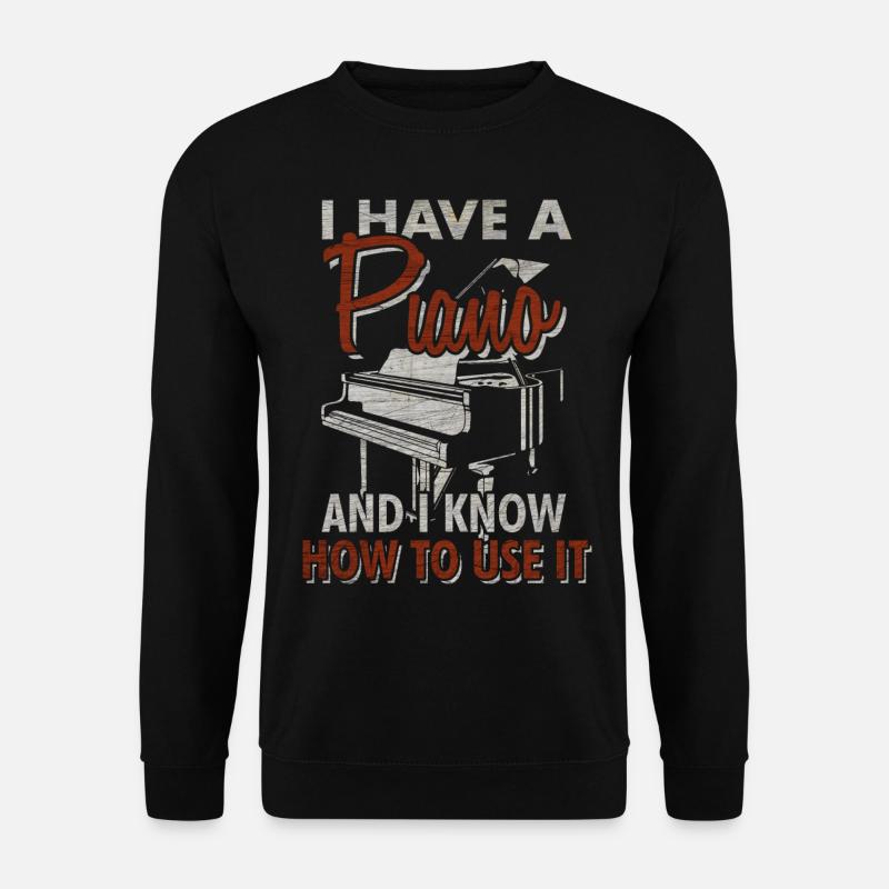 Piano - Unisex Pullover - Schwarz