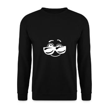 Smiley mit Sonnenbrille - Unisex Pullover - Schwarz - Vorne - Alina (178cm) & Michal (187cm)
