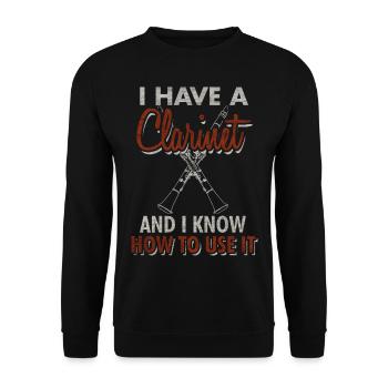 Klarinette - Unisex Pullover - Schwarz - Vorne - Alina (178cm) & Michal (187cm)