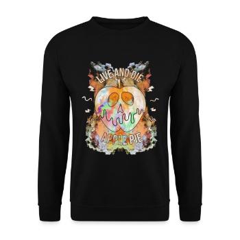 Live and Die Apple Pie Art Design - Unisex Sweatshirt - black - Front - Alina (178cm) & Michal (187cm)