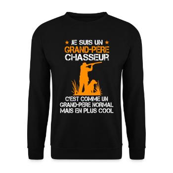 Je suis un Grand-père Chasseur - Sweat-shirt Unisexe - noir - Devant - Alina (178cm) & Michal (187cm)
