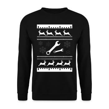 Engineer tool Ugly Christmas profession gift - Unisex Sweatshirt - black - Front - Alina (178cm) & Michal (187cm)
