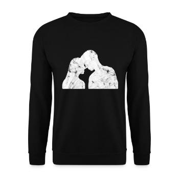 Liebe Paar - Unisex Pullover - Schwarz - Vorne - Alina (178cm) & Michal (187cm)