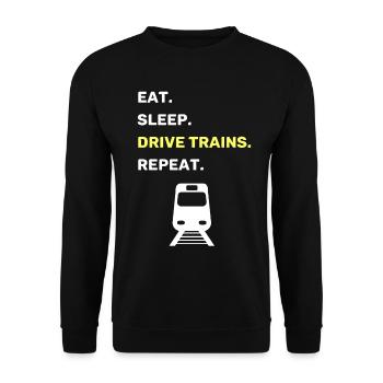 Train leader train funny saying - Unisex Sweatshirt - black - Front - Alina (178cm) & Michal (187cm)
