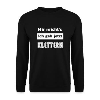 Klettern Spruch lustig - Unisex Pullover - Schwarz - Vorne - Alina (178cm) & Michal (187cm)