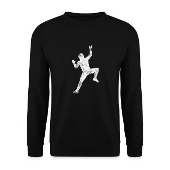 Klettern Kletterer Bergsteigen - Unisex Pullover - Schwarz - Vorne - Alina (178cm) & Michal (187cm)