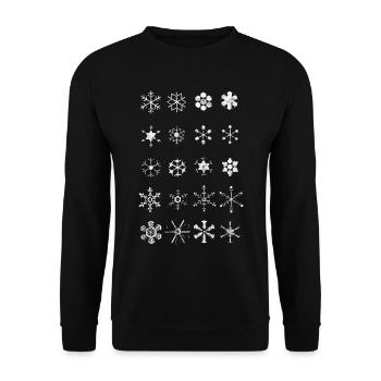flocons de neige - Sweat-shirt Unisexe - noir - Devant - Alina (178cm) & Michal (187cm)