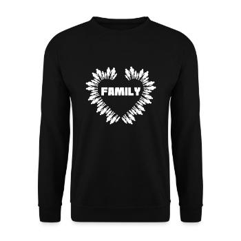 Family Love Heart - Unisex Sweatshirt - black - Front - Alina (178cm) & Michal (187cm)
