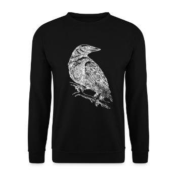 Vogel - Unisex Pullover - Schwarz - Vorne - Alina (178cm) & Michal (187cm)