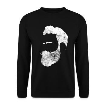 Hipster Bart - Unisex Pullover - Schwarz - Vorne - Alina (178cm) & Michal (187cm)