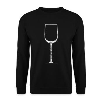 Wein - Unisex Pullover - Schwarz - Vorne - Alina (178cm) & Michal (187cm)