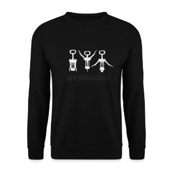 Wine bottle opener wine drinker - Unisex Sweatshirt - black - Front - Alina (178cm) & Michal (187cm)