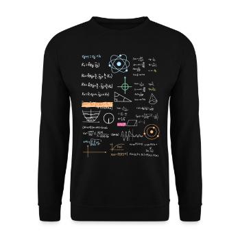 Lehrer Formelsammlung Physik - Unisex Pullover - Schwarz - Vorne - Alina (178cm) & Michal (187cm)