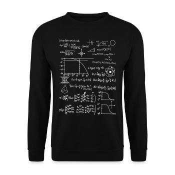 Formulary Electrical Engineering Math - Unisex Sweatshirt - black - Front - Alina (178cm) & Michal (187cm)