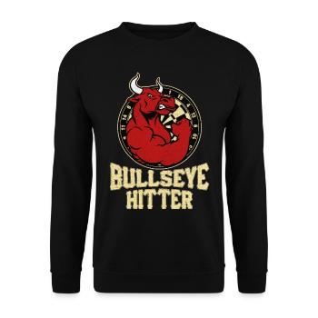Dart Bullseye Bulle Spieler Team Turnier Geschenk - Unisex Pullover - Schwarz - Vorne - Alina (178cm) & Michal (187cm)